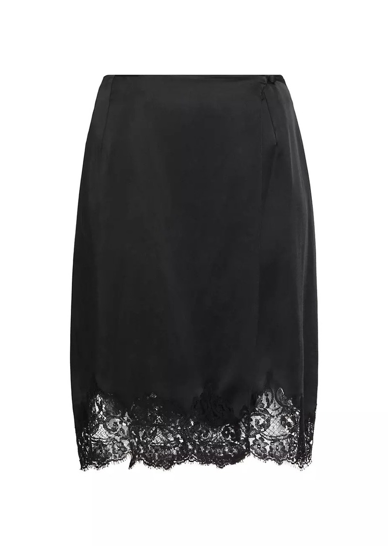 Stella McCartney Lace-Trimmed Silk Skirt