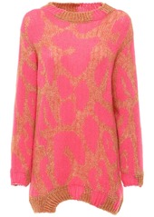 Stella McCartney Leopard Intarsia Knit Wool Blend Sweater