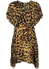 Stella McCartney leopard-print silk flounce dress