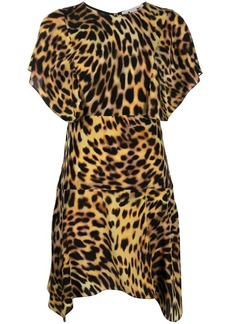 Stella McCartney leopard-print silk flounce dress