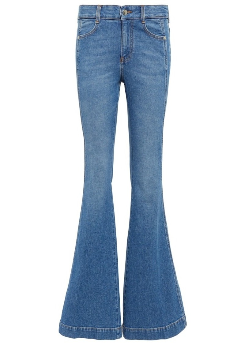 Stella McCartney Logo mid-rise flared jeans