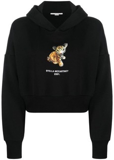 Stella McCartney tiger-print cropped hoodie