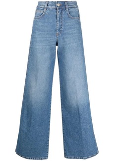Stella McCartney logo-tape wide-leg jeans
