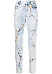 Stella McCartney marbled-pattern straight-leg jeans