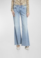 Stella McCartney Mid-Rise Vintage Blue Hardware-Detail Bootcut Jeans