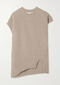 Stella McCartney Net Sustain Ribbed Recycled Cashmere And Wool-blend Sweater