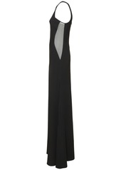 Stella McCartney One Shoulder Crepe Long Dress