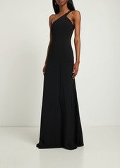 Stella McCartney One Shoulder Crepe Long Dress