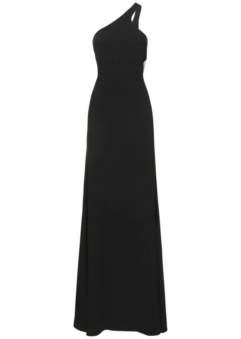 Stella McCartney One Shoulder Crepe Long Dress