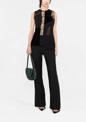 Stella McCartney patchwork lace-detail velvet top