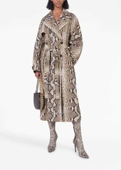 Stella McCartney python-print belted trench