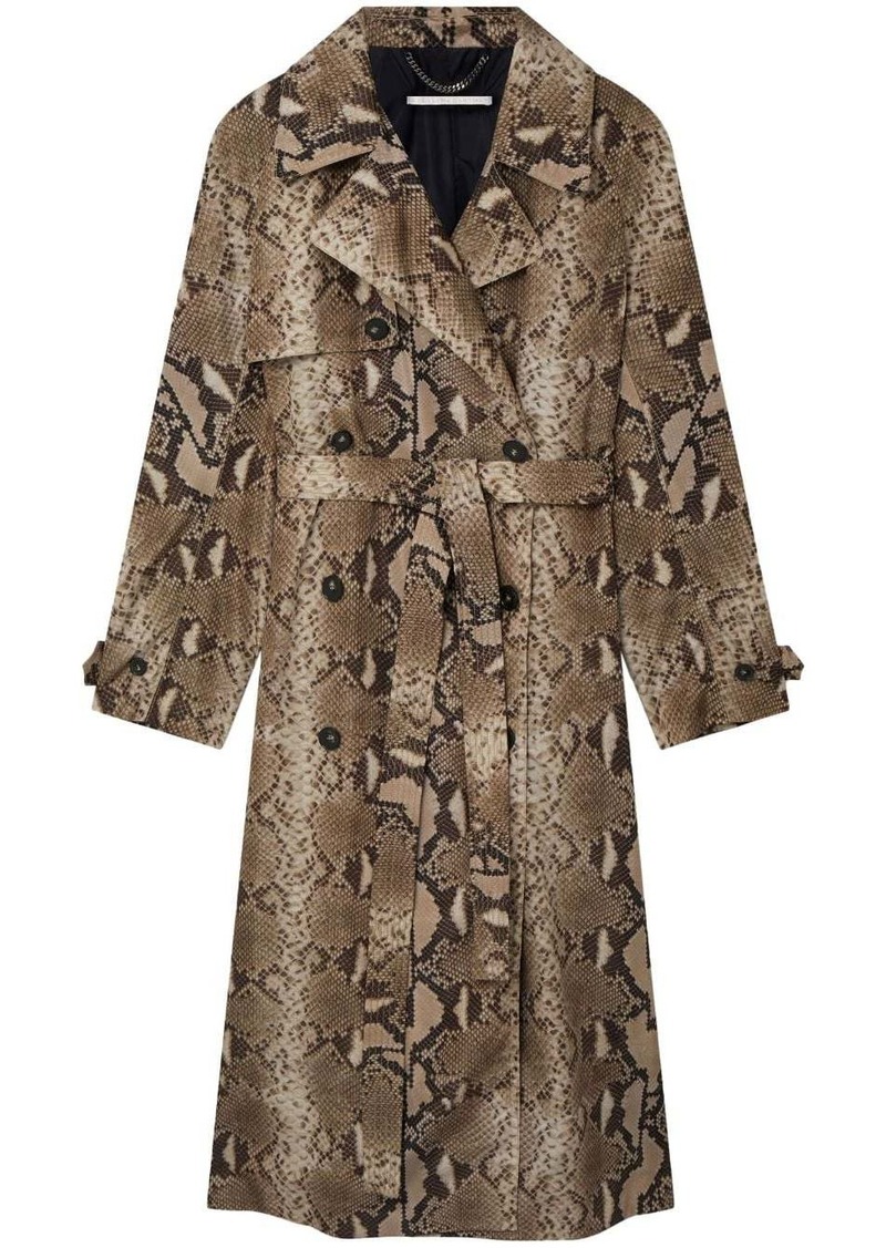 Stella McCartney python-print belted trench