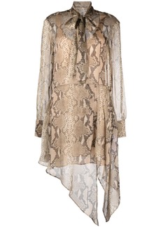 Stella McCartney python-print silk-chiffon midi dress