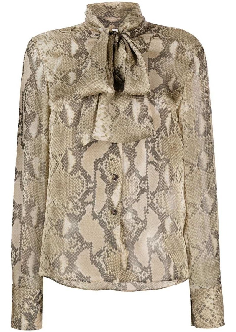 Stella McCartney python-print silk shirt