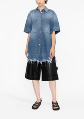 Stella McCartney ripped-hem short-sleeved denim shirt