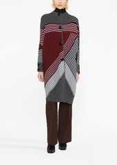 Stella McCartney S by S 3D striped virgin wool cardi-coat