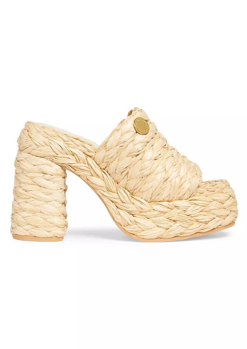 Stella McCartney Skyla 125MM Raffia Platform Mules