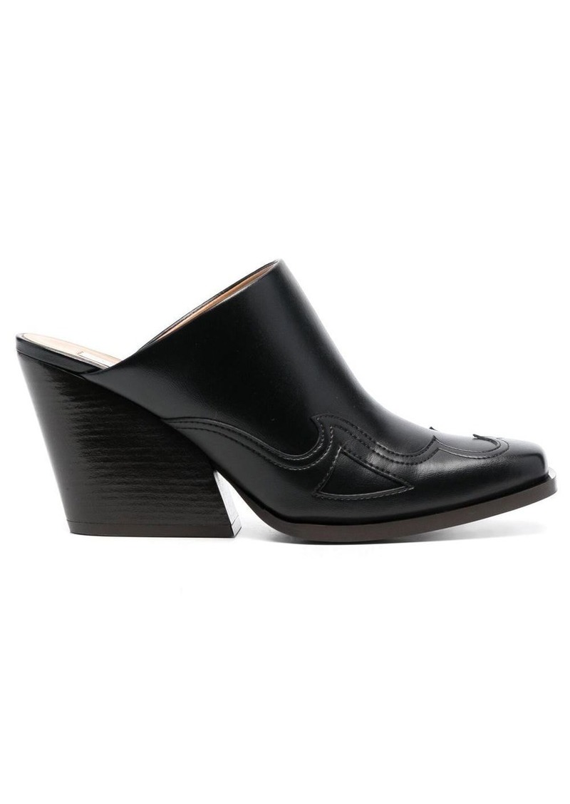 Stella McCartney square-toe Cuban-heel mules