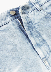 Stella McCartney Lingerie - Acid-wash embroidered denim shorts - Blue - 32