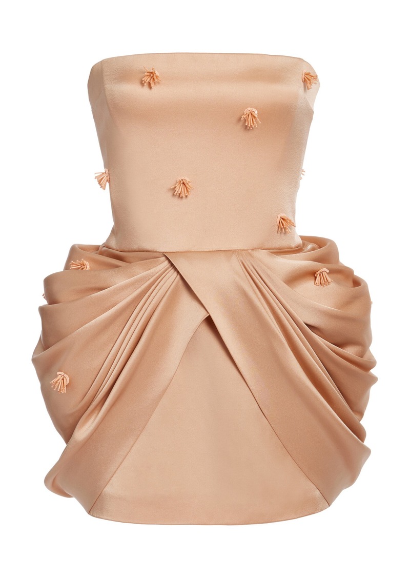 Stella McCartney - Bead-Embellished Satin Bustier Mini Dress - Neutral - IT 42 - Moda Operandi