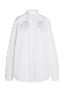 Stella McCartney - Broderie Anglaise Cotton Poplin Shirt - White - IT 38 - Moda Operandi