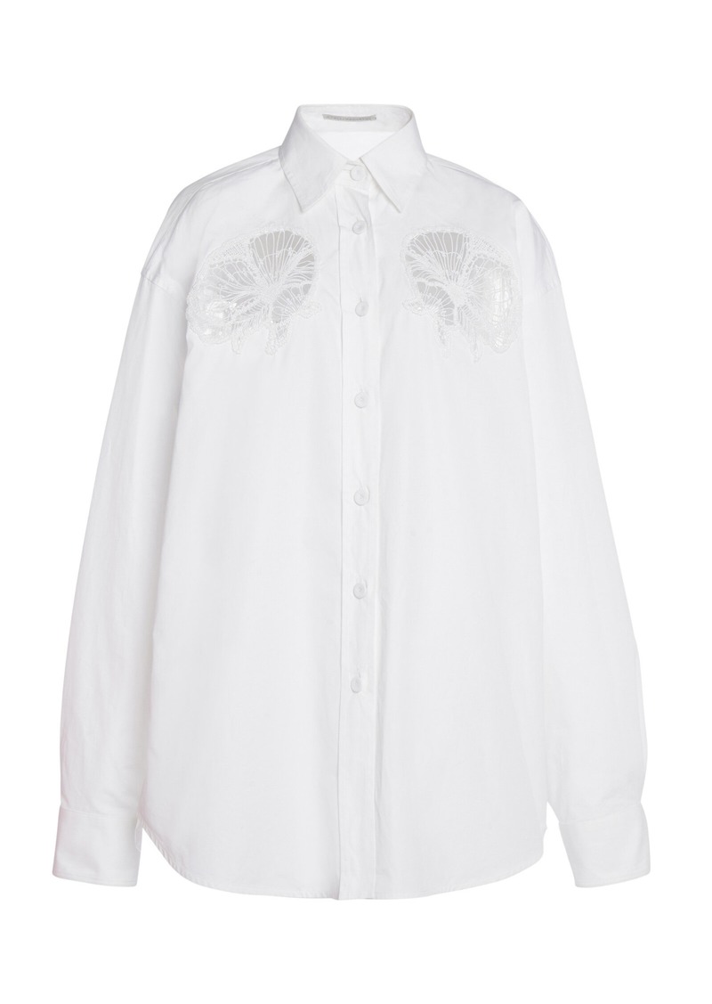 Stella McCartney - Broderie Anglaise Cotton Poplin Shirt - White - IT 38 - Moda Operandi