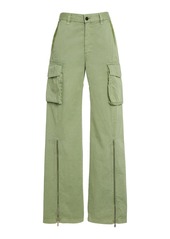 Stella McCartney - Cotton Wide-Leg Cargo Pants - Green - IT 36 - Moda Operandi