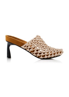 Stella McCartney - Crocheted Vegan Leather Mules - Neutral - IT 36 - Moda Operandi