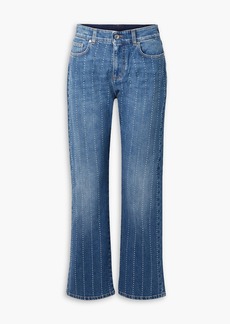 Stella McCartney Lingerie - Crystal-embellished high-rise straight-leg jeans - Blue - 28