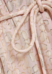 Stella McCartney Lingerie - Delia belted metallic fil coupé silk-chiffon mini dress - Pink - IT 34