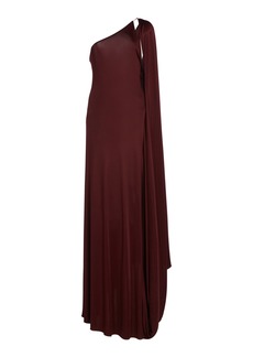 Stella McCartney - Draped Asymmetric Jersey Maxi Dress - Red - IT 38 - Moda Operandi