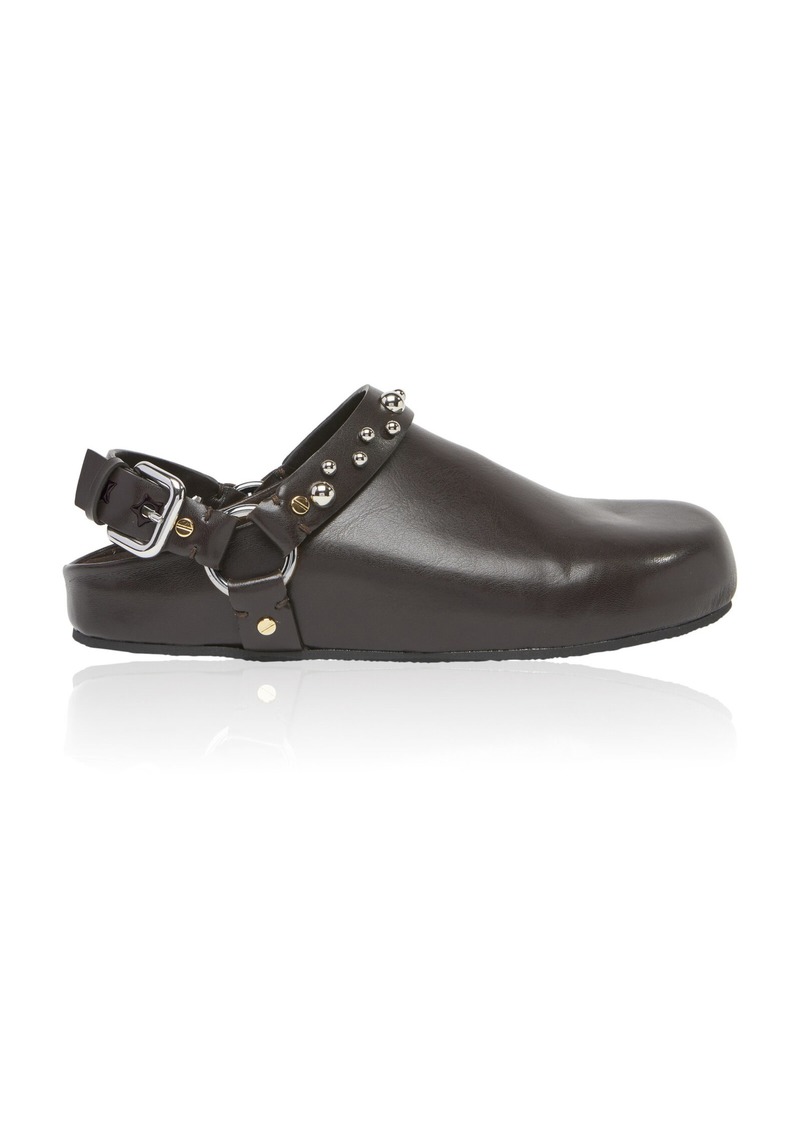 Stella McCartney - Elyse Studded Eco-Leather Clogs - Brown - IT 36 - Moda Operandi