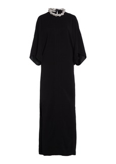 Stella McCartney - Embellished-Collar Cape Sleeve Maxi Dress - Black - IT 38 - Moda Operandi