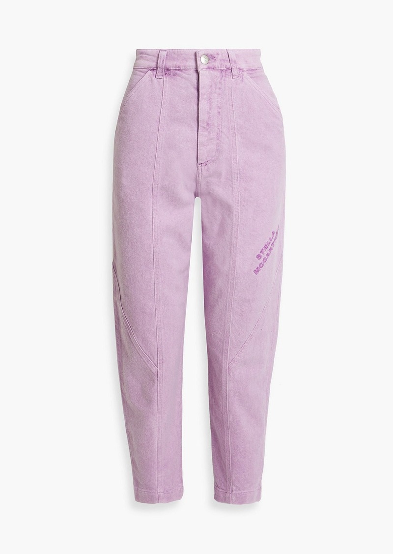 Stella McCartney Lingerie - Embroidered high-rise tapered jeans - Purple - 30