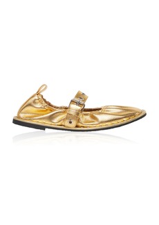 Stella McCartney - Falabella Metallic Eco-Leather Flats - Gold - IT 36 - Moda Operandi