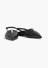 Stella McCartney Lingerie - Zipit faux leather slingback point-toe flats - Black - EU 35