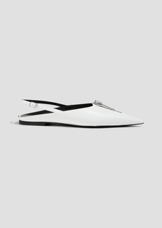 Stella McCartney Lingerie - Faux leather slingback point-toe flats - White - EU 39