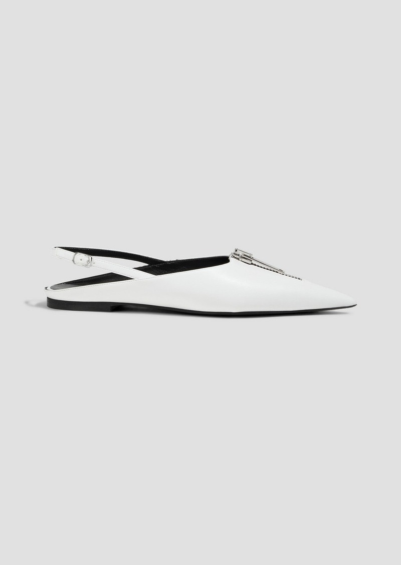 Stella McCartney Lingerie - Faux leather slingback point-toe flats - White - EU 37