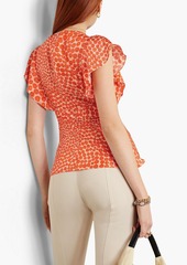 Stella McCartney Lingerie - Floral-print silk-habotai top - Orange - IT 36
