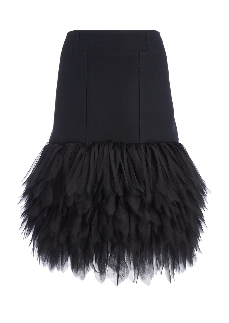 Stella McCartney - Fringed Cotton-Silk Midi Skirt - Black - IT 38 - Moda Operandi