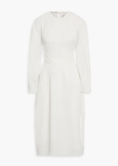 Stella McCartney Lingerie - Gathered cutout crepe midi dress - White - IT 36