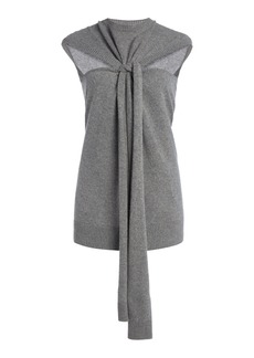 Stella McCartney - Knotted Regenerated Cashmere-Wool Top - Grey - L - Moda Operandi