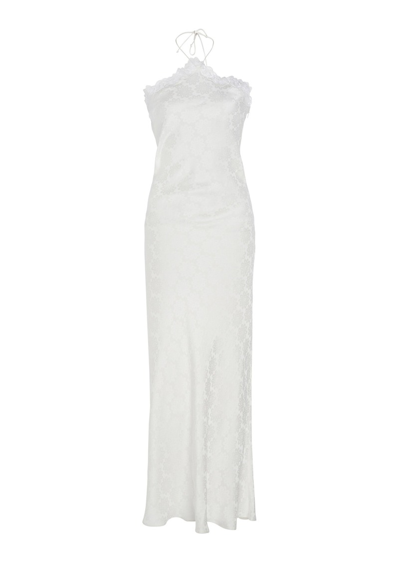 Stella McCartney - Lace-Trimmed Floral Jacquard Midi Dress - White - IT 44 - Moda Operandi