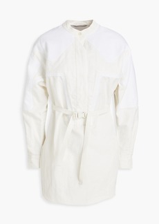 Stella McCartney Lingerie - Liana belted piqué-paneled jacquard mini dress - White - IT 36