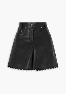 Stella McCartney Lingerie - Maddox scalloped faux leather shorts - Black - IT 38