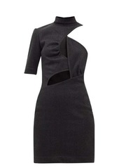 Stella Mccartney - Malisa Cutout Glitter-jersey Mini Dress - Womens - Black