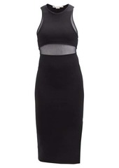 Stella Mccartney - Mesh-panelled Slit-hem Jersey Dress - Womens - Black