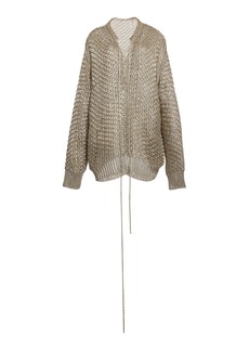 Stella McCartney - Metallic Knit Lace-Up Sweater - Gold - XS - Moda Operandi