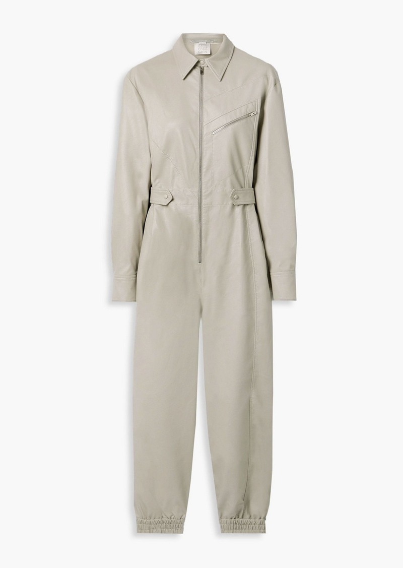 Stella McCartney Lingerie - Mira cropped faux leather jumpsuit - Neutral - IT 36