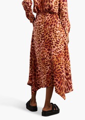 Stella McCartney Lingerie - Naya leopard-print silk crepe de chine midi skirt - Animal print - IT 36